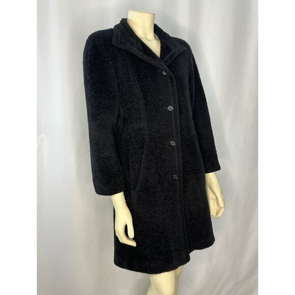Vintage Studio By Searle Alpaca Coat in Black size medium - Picture 2 of 12